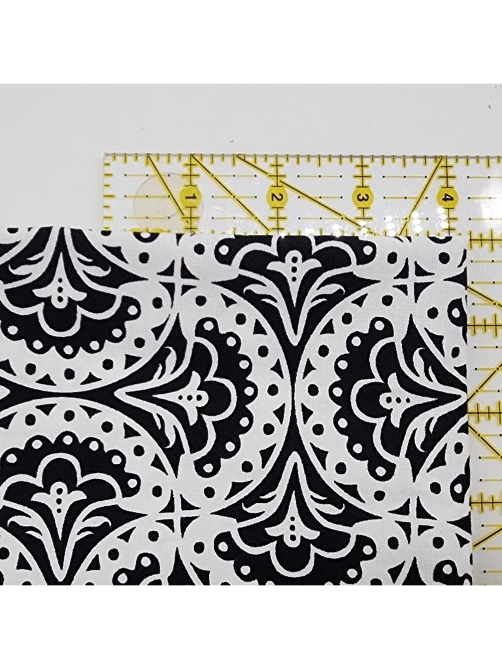Quilting Fabric Black on White Damask  Studio Fabrics Geometric 18"x22"